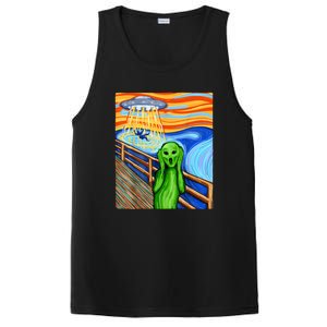 Funny UFO Believe In Aliens Alien Humor Gift Funny Alien Lover PosiCharge Competitor Tank