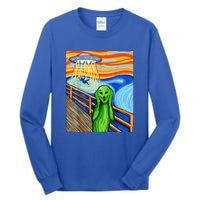 Funny UFO Believe In Aliens Alien Humor Gift Funny Alien Lover Tall Long Sleeve T-Shirt