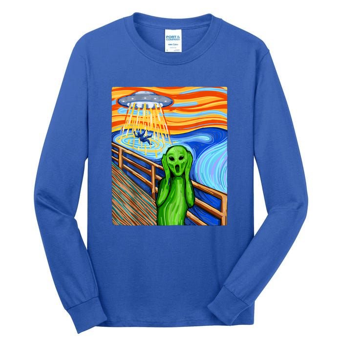 Funny UFO Believe In Aliens Alien Humor Gift Funny Alien Lover Tall Long Sleeve T-Shirt