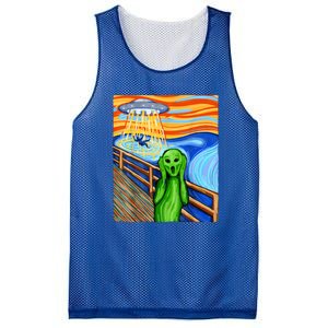 Funny UFO Believe In Aliens Alien Humor Gift Funny Alien Lover Mesh Reversible Basketball Jersey Tank