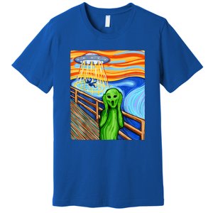 Funny UFO Believe In Aliens Alien Humor Gift Funny Alien Lover Premium T-Shirt