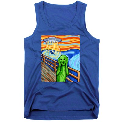 Funny UFO Believe In Aliens Alien Humor Gift Funny Alien Lover Tank Top