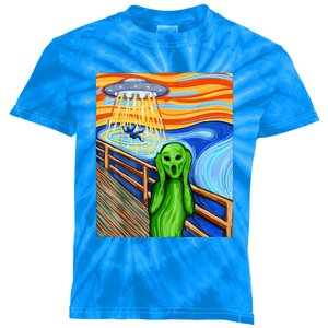 Funny UFO Believe In Aliens Alien Humor Gift Funny Alien Lover Kids Tie-Dye T-Shirt