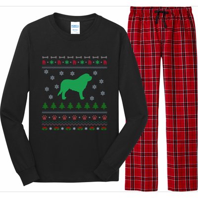 Funny Ugly Bulldog Dog Xmas Gift Bulldog Christmas Gift Long Sleeve Pajama Set