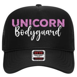 Funny Unicorn Bodyguard Unicorn Security High Crown Mesh Back Trucker Hat