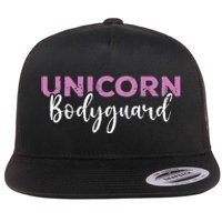 Funny Unicorn Bodyguard Unicorn Security Flat Bill Trucker Hat