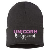 Funny Unicorn Bodyguard Unicorn Security Sustainable Knit Beanie