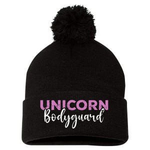 Funny Unicorn Bodyguard Unicorn Security Pom Pom 12in Knit Beanie