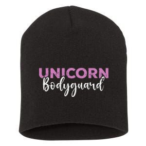 Funny Unicorn Bodyguard Unicorn Security Short Acrylic Beanie