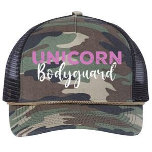 Funny Unicorn Bodyguard Unicorn Security Retro Rope Trucker Hat Cap