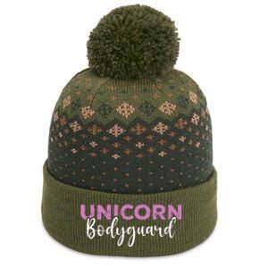 Funny Unicorn Bodyguard Unicorn Security The Baniff Cuffed Pom Beanie