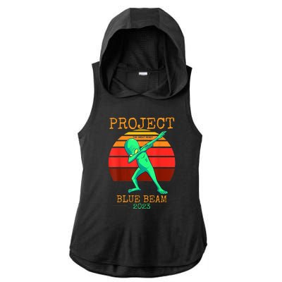 Funny UFO Balloon China Alien Project Blue Beam Ladies PosiCharge Tri-Blend Wicking Draft Hoodie Tank