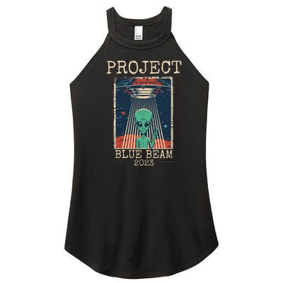 Funny UFO Balloon China Alien Project Blue Beam Women’s Perfect Tri Rocker Tank