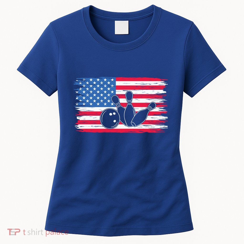 Funny Usa Bowling Art Bowler Funny Bowling Funny Gift Women's T-Shirt