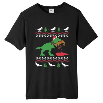 Funny Ugly Christmas Sweater Trex Reindeer Ugly Xmas Trex Gift Tall Fusion ChromaSoft Performance T-Shirt