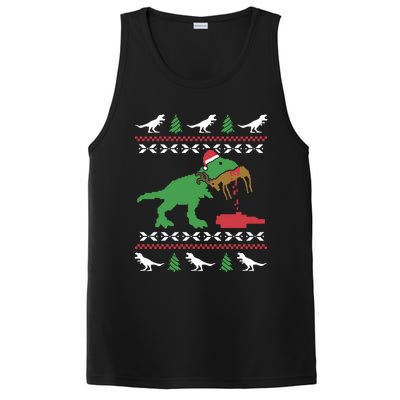 Funny Ugly Christmas Sweater Trex Reindeer Ugly Xmas Trex Gift PosiCharge Competitor Tank