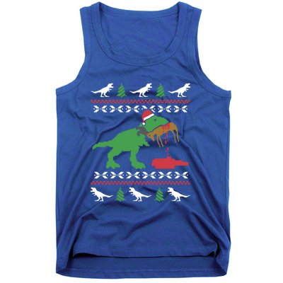 Funny Ugly Christmas Sweater Trex Reindeer Ugly Xmas Trex Gift Tank Top