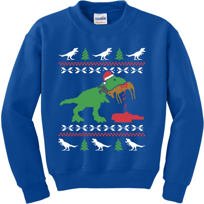 Funny Ugly Christmas Sweater Trex Reindeer Ugly Xmas Trex Gift Kids Sweatshirt