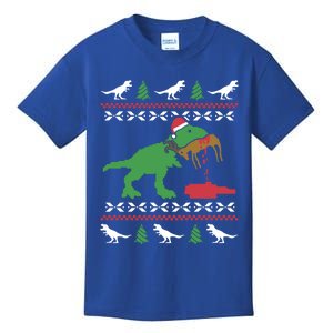 Funny Ugly Christmas Sweater Trex Reindeer Ugly Xmas Trex Gift Kids T-Shirt