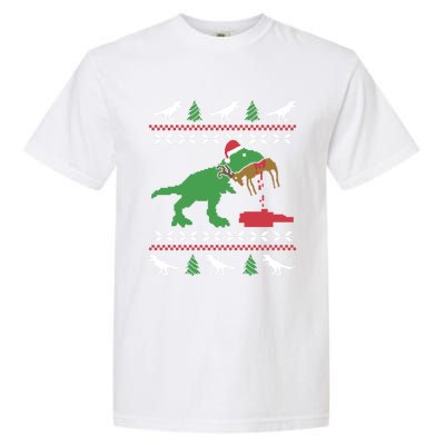 Funny Ugly Christmas Sweater Trex Reindeer Ugly Xmas Trex Gift Garment-Dyed Heavyweight T-Shirt