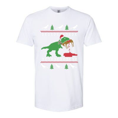 Funny Ugly Christmas Sweater Trex Reindeer Ugly Xmas Trex Gift Softstyle CVC T-Shirt