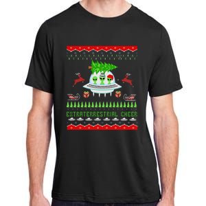 Funny Ugly Christmas Alien UFO Santa Reindeer Tree Gift  Adult ChromaSoft Performance T-Shirt