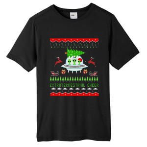 Funny Ugly Christmas Alien UFO Santa Reindeer Tree Gift  Tall Fusion ChromaSoft Performance T-Shirt