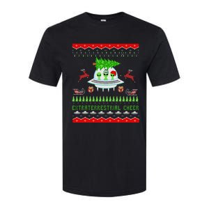 Funny Ugly Christmas Alien UFO Santa Reindeer Tree Gift  Softstyle CVC T-Shirt