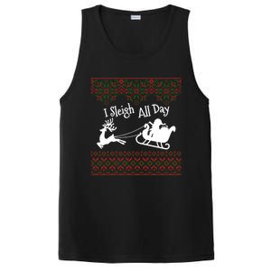 Funny Ugly Christmas Sweater I Sleigh All Day Santa Elves Cool Gift PosiCharge Competitor Tank