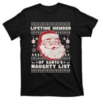 Funny Ugly Christmas Lifetime Member SantaS Naughty List T-Shirt