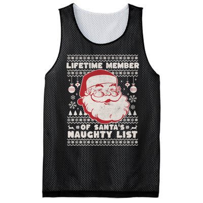 Funny Ugly Christmas Lifetime Member SantaS Naughty List Mesh Reversible Basketball Jersey Tank