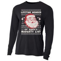 Funny Ugly Christmas Lifetime Member SantaS Naughty List Cooling Performance Long Sleeve Crew