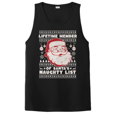 Funny Ugly Christmas Lifetime Member SantaS Naughty List PosiCharge Competitor Tank