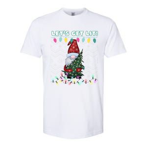 Funny Ugly Christmas Pun Gnome LetS Get Lit Xmas Party Meaningful Gift Softstyle CVC T-Shirt