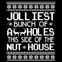 Jolliest Bunch of Assholes This Side of the Nuthouse Ugly Christmas Flexfit Unipanel Trucker Cap