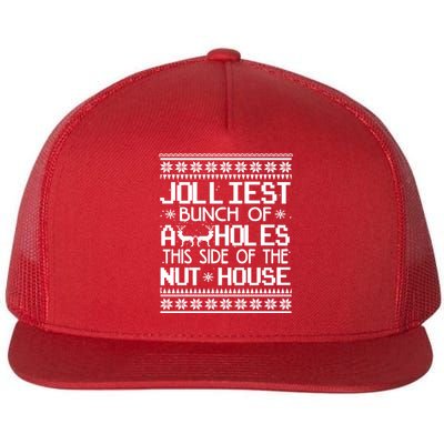 Jolliest Bunch of Assholes This Side of the Nuthouse Ugly Christmas Flatbill Hat