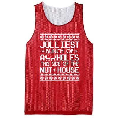 Jolliest Bunch of Assholes This Side of the Nuthouse Ugly Christmas Mesh Reversible Basketball Jersey Tank