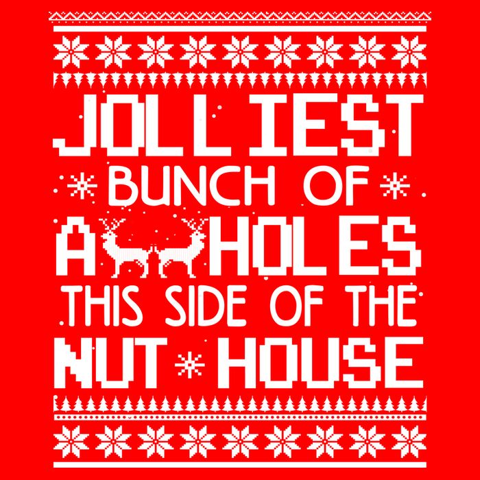 Jolliest Bunch of Assholes This Side of the Nuthouse Ugly Christmas Mesh Reversible Basketball Jersey Tank