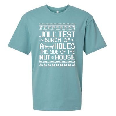 Jolliest Bunch of Assholes This Side of the Nuthouse Ugly Christmas Sueded Cloud Jersey T-Shirt