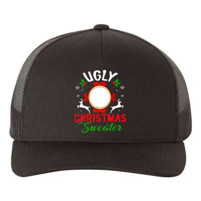 Funny Ugly Christmas Sweater With Mirror Yupoong Adult 5-Panel Trucker Hat