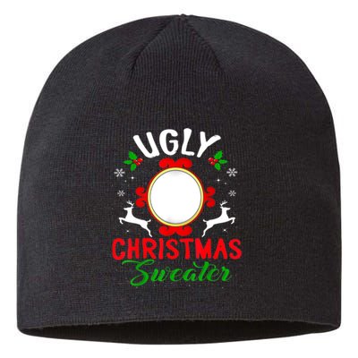 Funny Ugly Christmas Sweater With Mirror Sustainable Beanie