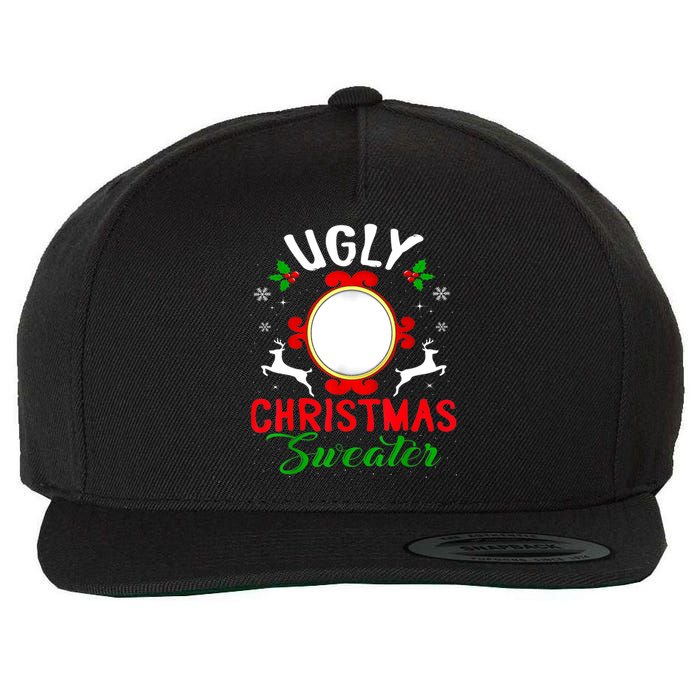 Funny Ugly Christmas Sweater With Mirror Wool Snapback Cap