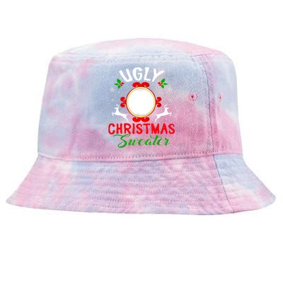 Funny Ugly Christmas Sweater With Mirror Tie-Dyed Bucket Hat