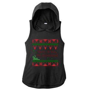 Funny Ugly Christmas Sweater Merry Drunk IM Christmas Gift Ladies PosiCharge Tri-Blend Wicking Draft Hoodie Tank