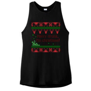 Funny Ugly Christmas Sweater Merry Drunk IM Christmas Gift Ladies PosiCharge Tri-Blend Wicking Tank