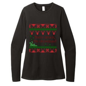 Funny Ugly Christmas Sweater Merry Drunk IM Christmas Gift Womens CVC Long Sleeve Shirt