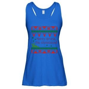 Funny Ugly Christmas Sweater Merry Drunk IM Christmas Gift Ladies Essential Flowy Tank