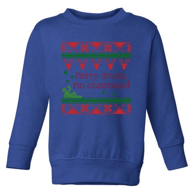 Funny Ugly Christmas Sweater Merry Drunk IM Christmas Gift Toddler Sweatshirt