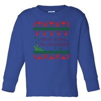 Funny Ugly Christmas Sweater Merry Drunk IM Christmas Gift Toddler Long Sleeve Shirt