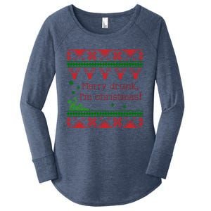 Funny Ugly Christmas Sweater Merry Drunk IM Christmas Gift Women's Perfect Tri Tunic Long Sleeve Shirt